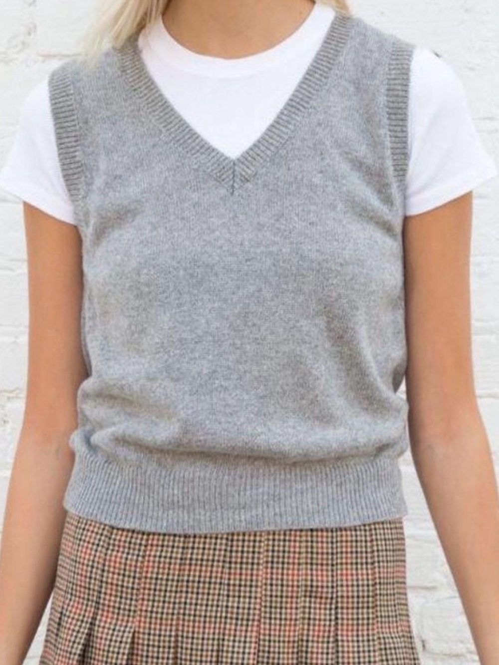 Brandy Melville Wool Cashmere Vest Women’s Heather Gray Made in Italy
